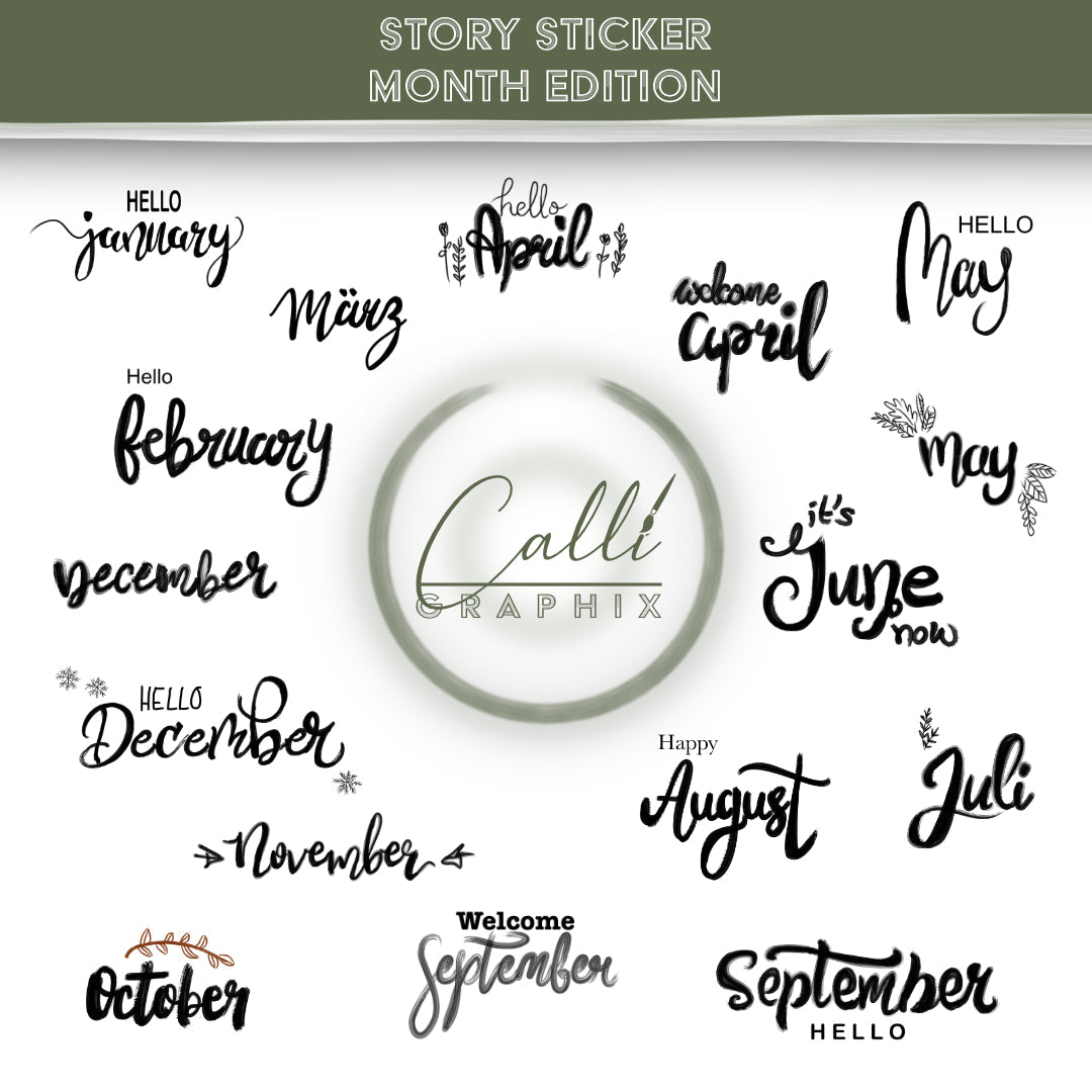 Month Story-Sticker für Instagram - CalliGraphix