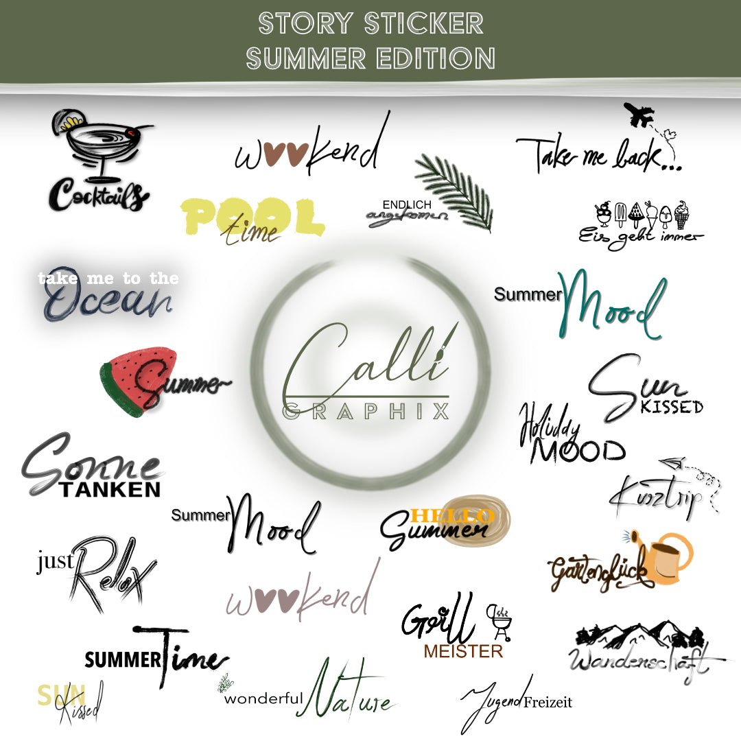 Summer Story-Sticker für Instagram - CalliGraphix