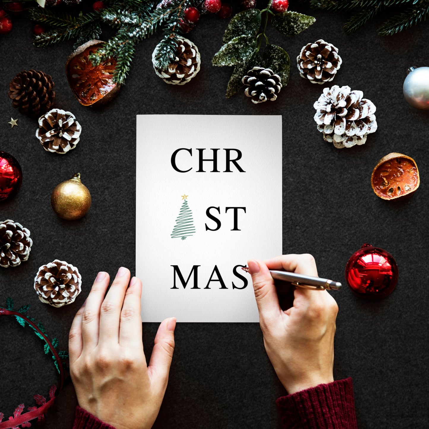 Weihnachtskarte: 'Christmas' - CalliGraphix