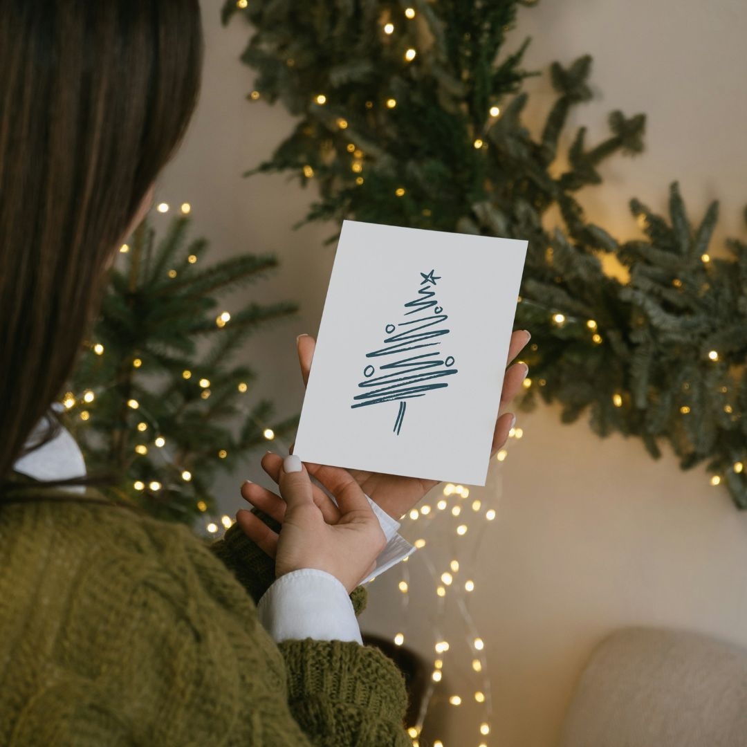 Weihnachtskarte: Schlichter Tannenbaum