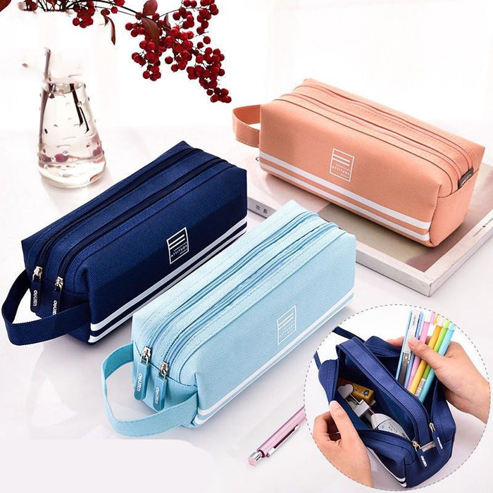 Doppelreißverschluss Federmappe für Schule und Büro