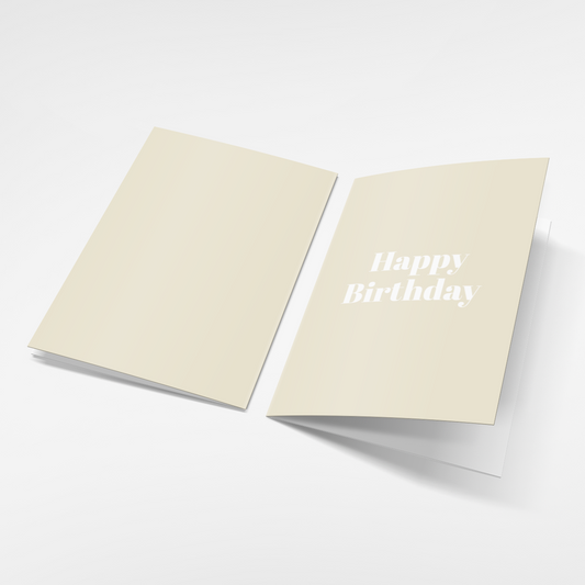 Happy Birthday Karte in Beige: Stilvolle Happy Birthday Karte in beigem Design