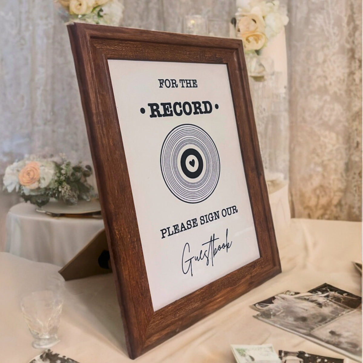 Schallplatten Gästebuch Poster für Hochzeit – "For the Record" Design