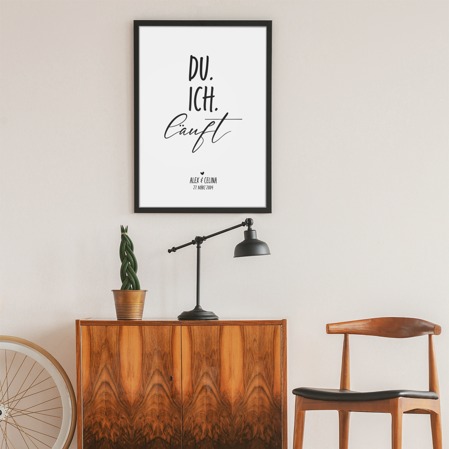 Personalisiertes Poster mit DU ICH läuft Schriftzug